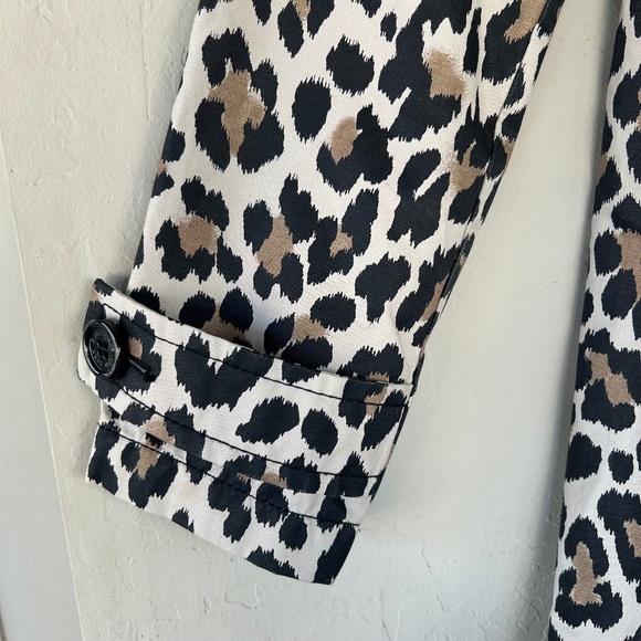 Kate Spade Cotton Blend Leopard Print A-line Coat Women's Size Small Button Up - Picture 5 of 15